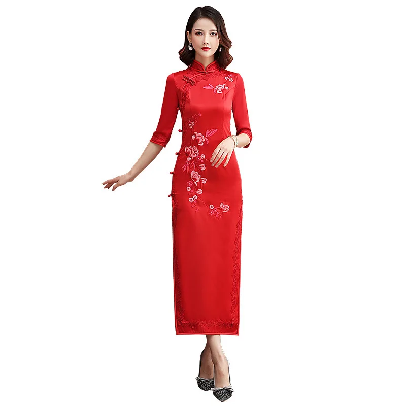 Classic Handmade Beads Women Chinese Dress Elegant Qipao