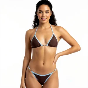 2026 Euro-American Style Women's Overseam Swimsuit New Stylish Printed Bikini Triangle Beachwear From Factory Manufacturer