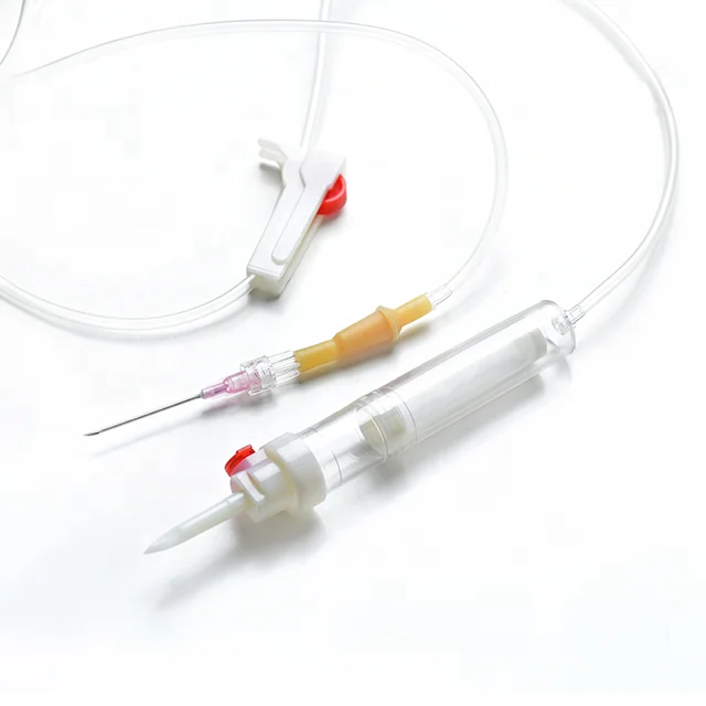 Wuzhou Medical Blood Transfusion Set 150cm with Flushbulb and 18G Needle