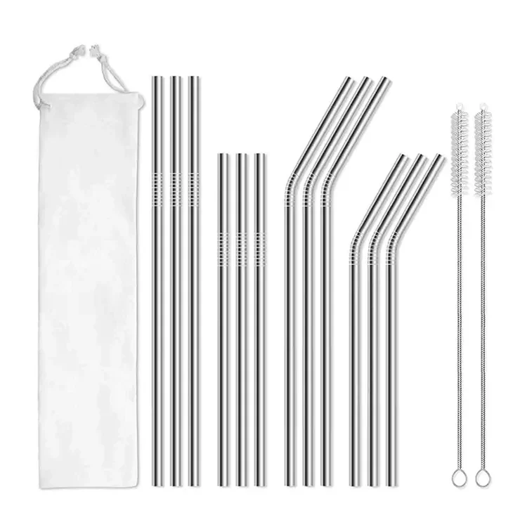 Eco Friendly Reusable Gold Metal Straws Stainless Steel Drinking Straws