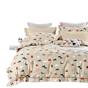 KOSMOS High Quality 100% Polyester Microfiber Disperse Printed Bed Sheet Set Plain Style Hotel & Hospital Bedding Factory Price