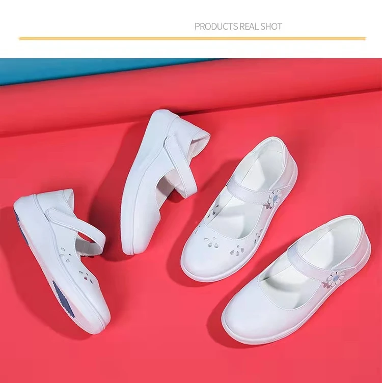Anti-slip Nursing Shoes Hospital for Women White Shoes Comfort Breathable Soft Bottom Flat Nurse Safety Work Shoes