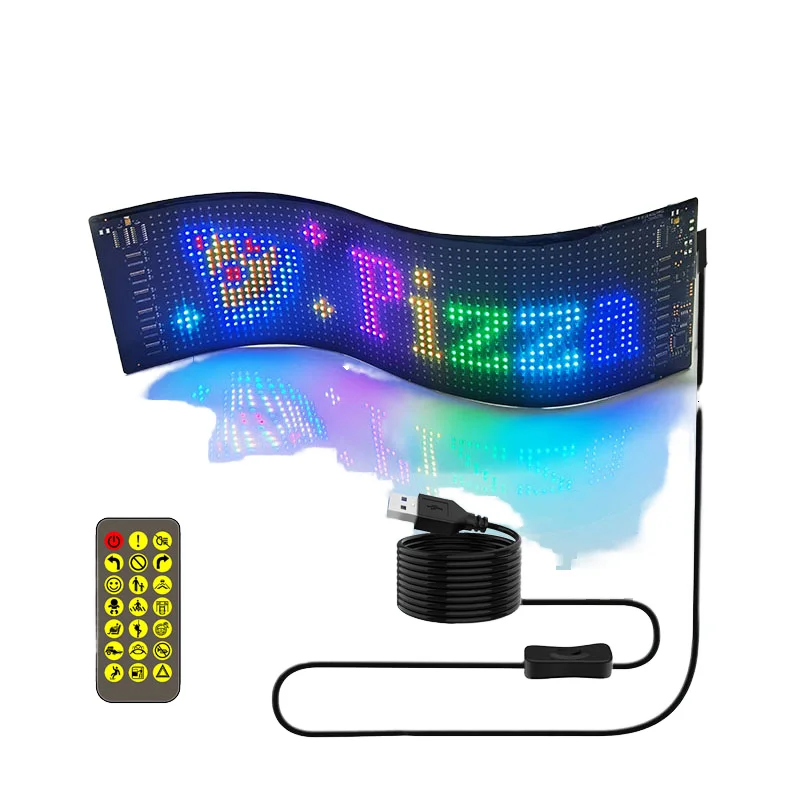 Outdoor Small Led Screen Waterproof Full Color Flexible Scrolling Sign Programmable App Control Car Outdoor Led Signboard