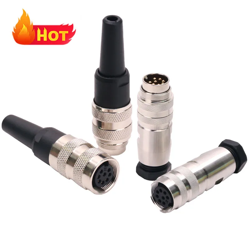 Custom CE certification Waterproof M16 Female Straight 2 3 4 5 6 7 8 12 14 19 24 pin Overmolded Cable Connector