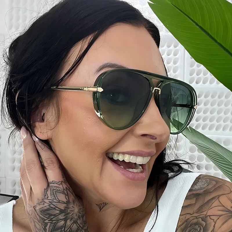 2025 Custom Trendy Classy Oversized Sunglasses Outdoor Round Double Beam square Eyewear aperçu 2