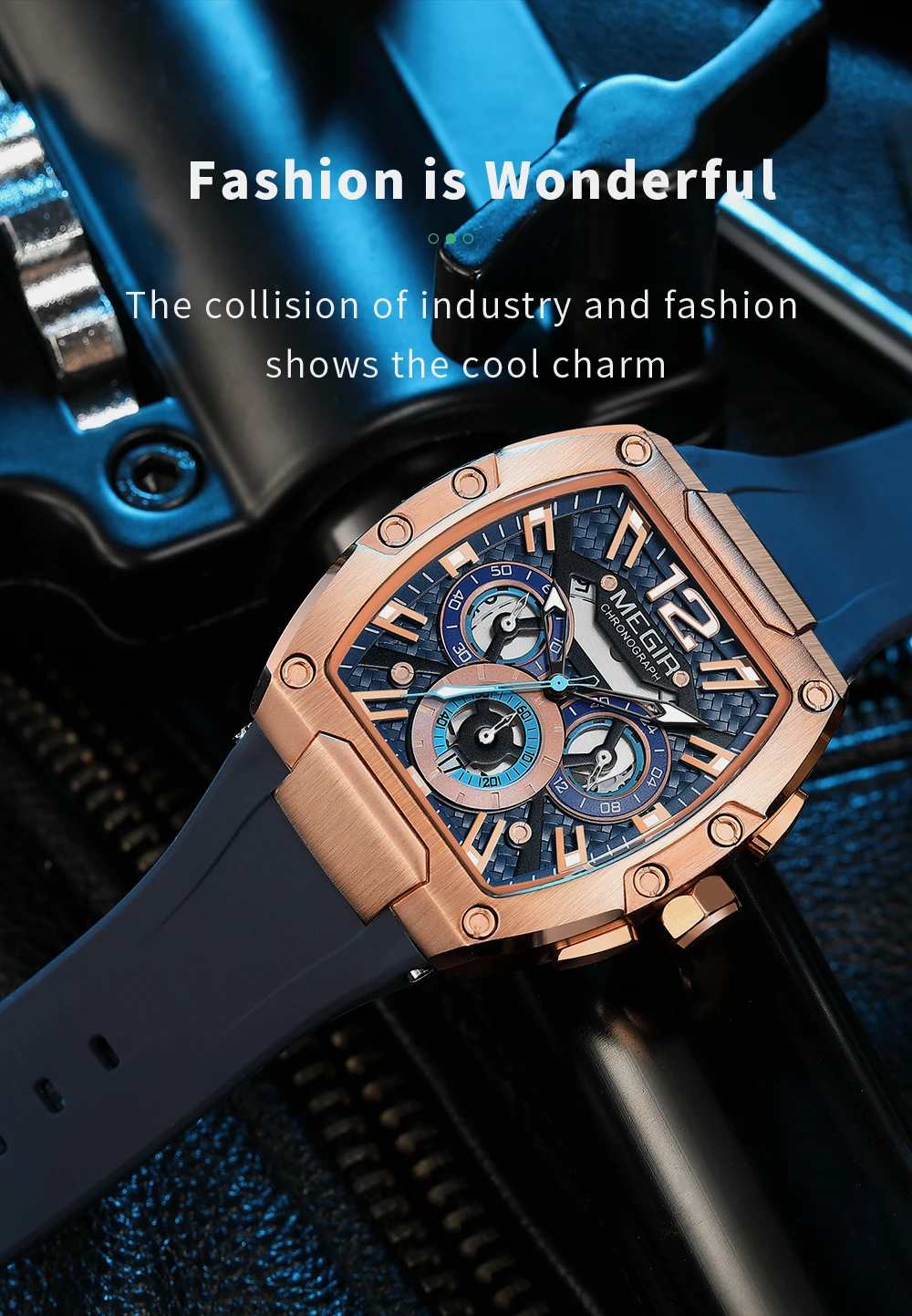 Hot Sale Megir 8112 Original Brand Big Dial Chronograph Quartz Watches Luxury Men Outdoor Sport Wrist Watch Relojes Hombre