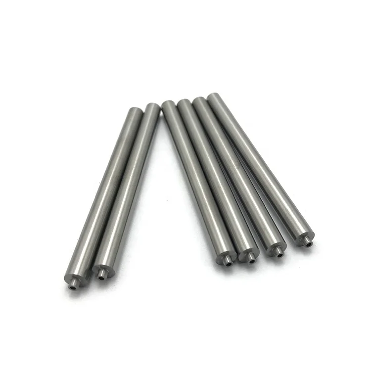 Precision Customized D6*d2*76mm Sintered Tungsten Carbide Rods Serdi Pilots Valve With Grinding and Silver Surface