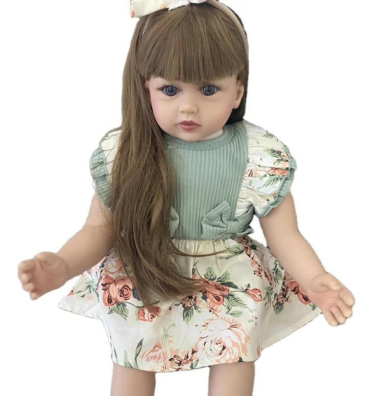 Cheap Price Reborn Doll with Long Hair Manufacture Soft Full Silicone Newborn Dolls for Girl Look Real Reborn Doll Silicone Baby