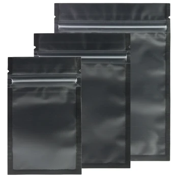 Resealable Bolsa Plastico Packaging Clear Matte Black Flat Pouch Zipper Plastic Zip Lock Custom Printed Mylar Bags with Window