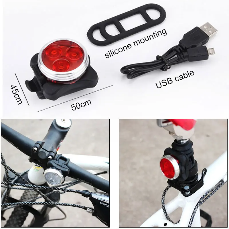Mountain Bike Led Rechargeable Bike Lights Super Bright USB