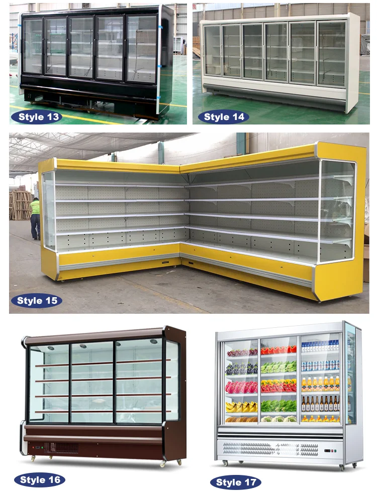 Open Air Display Chiller Refrigerated Produce Display Cooler Inner ...