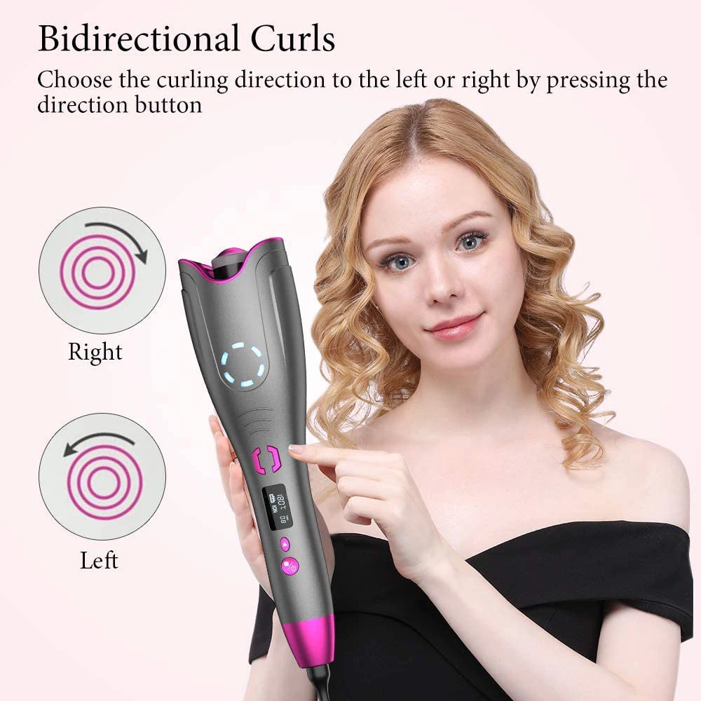 Automatic Ceramic Rotating Hair Curler Professional in Hair  Straightener and Curler Cordless Auto Hair Curler