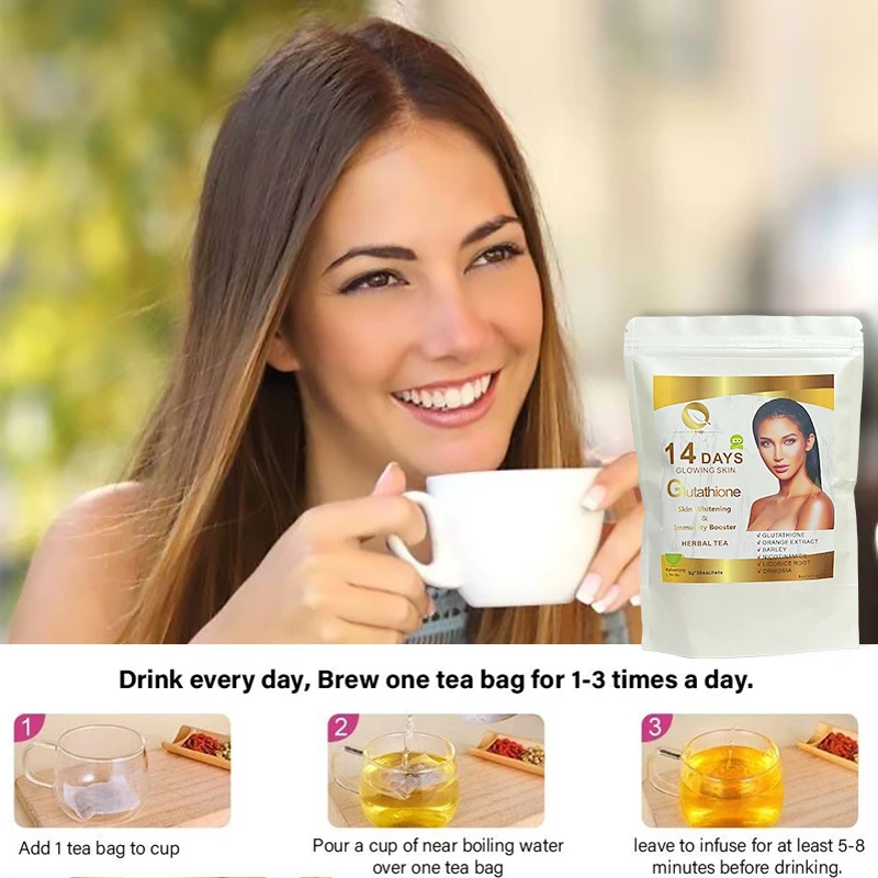 Organic 14days Skin Whitening & Glowing Herbal Tea Best Lightening Teas