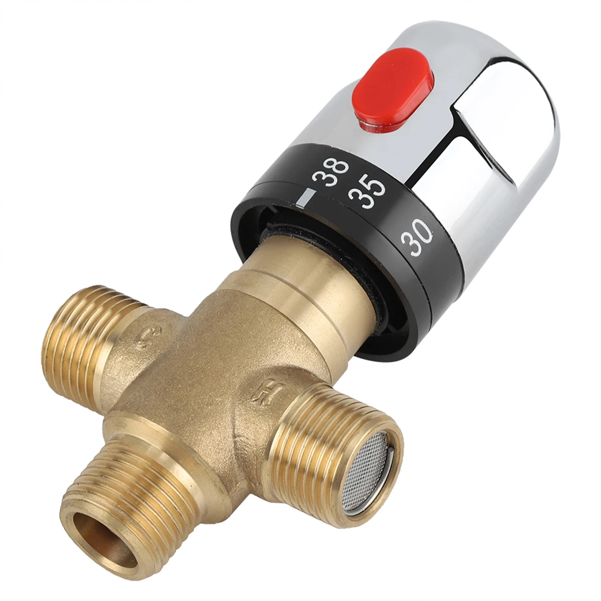 Brass Thermostatic Mixing Valve Water Temperature Pipe Basin Thermostat ...