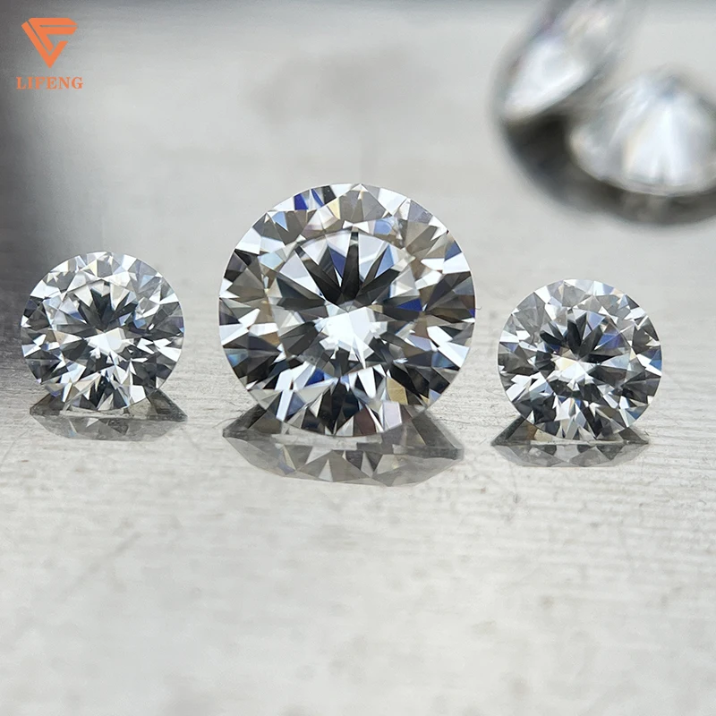 Wholesale Loose Moissanite Rough Stone Round D Color Vvs1 1carat  White Moissanite Ring Synthetic Diamond Price Per Carat