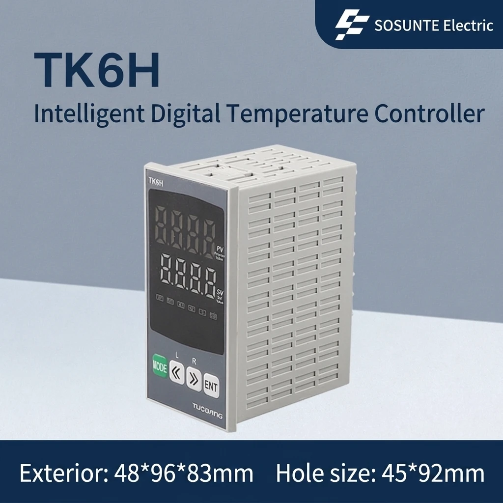 TUOBANG TK6 Series PID Temperature Controller, Universal Input Thermocouple RTD Dual Display Thermostat, Relay SSR Dual Output