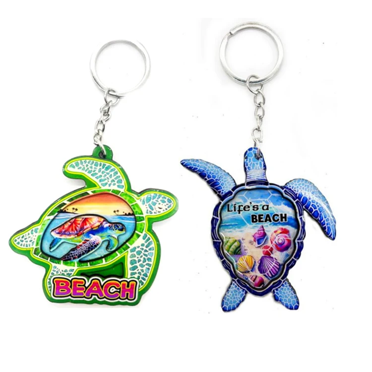 Customized Printing Mdf Wood Surfboard Keychain Beach Souvenir Key Ring Surfboard Keyring