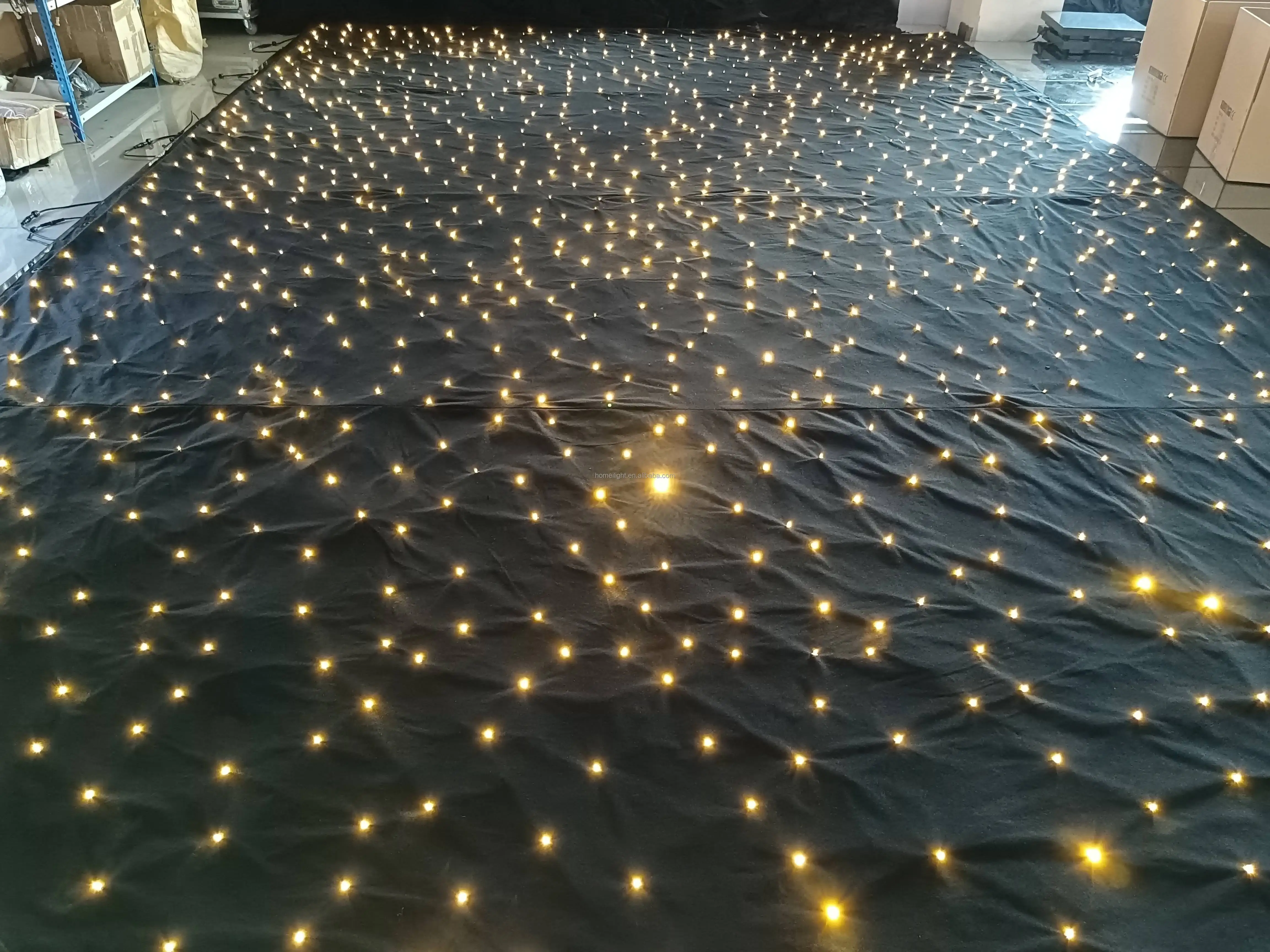 Rideau De Fond LED Starlight 3x4m - Noir, 216 Lumières, Avec Télécommande