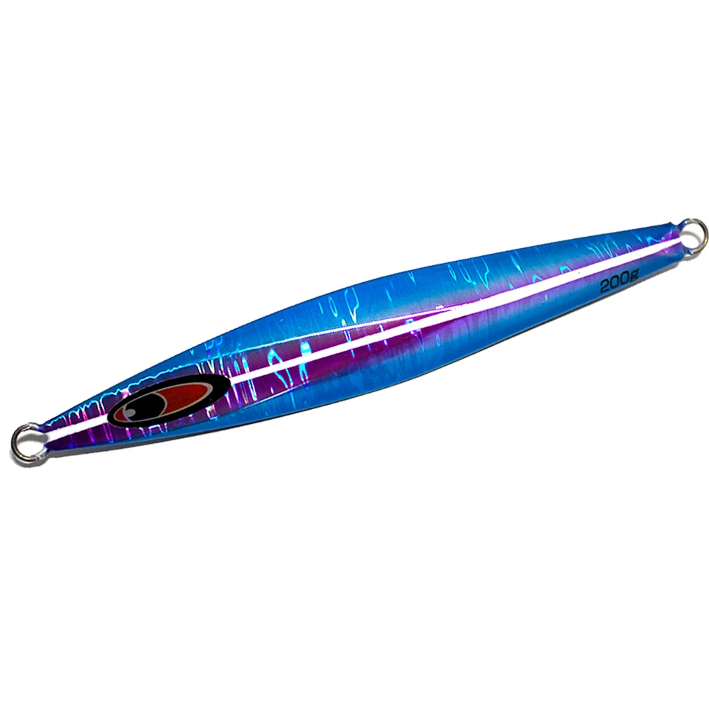 250g Glow Flat Fall Jig - Slow Pitch Saltwater Fishing Lure With Kevlar Braid & Octopus Hooks