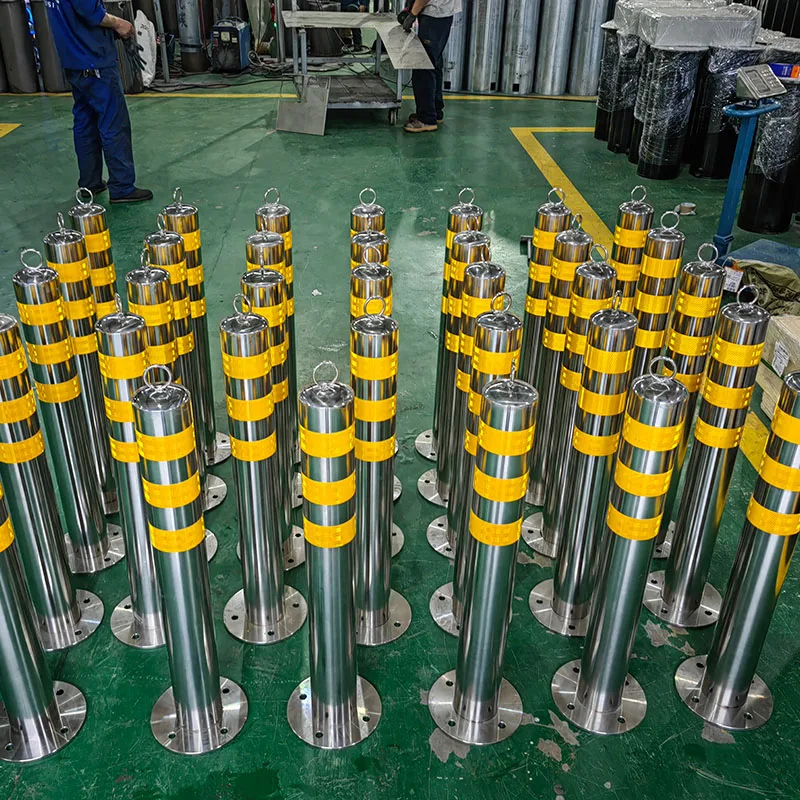 Traffic Road Anti-collision Safety Upright Pole Barriers Pillar 304 Stainless Steel Bollard