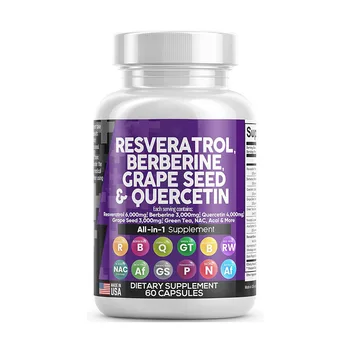 OME Resveratrol Capsules With Berberine Grape Seed Extract Quercetin Green Tea Extract Polyphenol Supplement