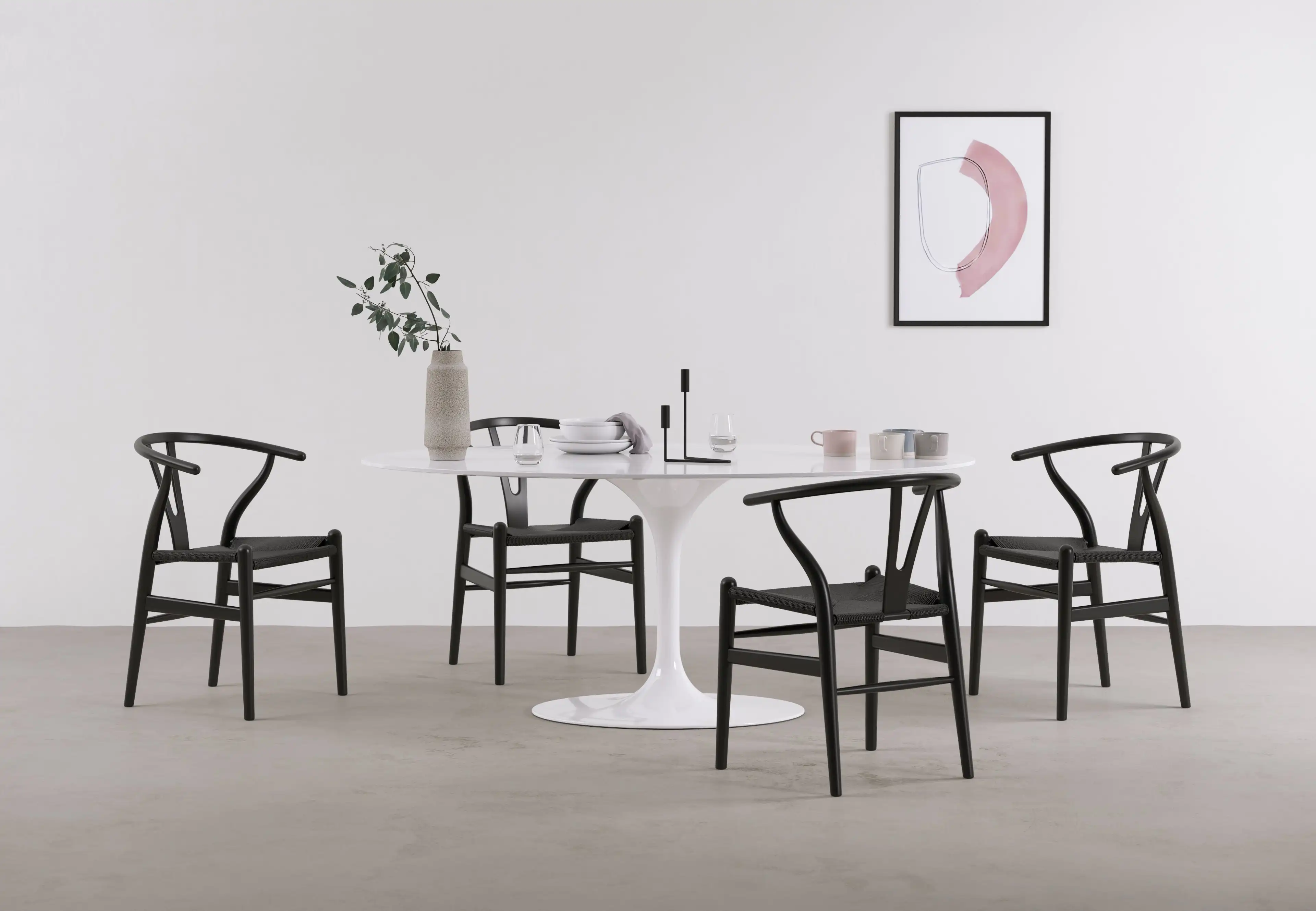 Modern Solid Wood Hans J Wegner Wishbone Y Chair Banquet Restaurant