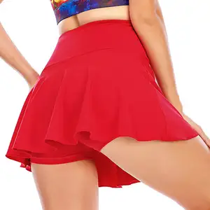 Best Price Sport Wear Training Elastic Breathable Fitness Yoga Nylon Pocket Skirt Sexy Badminton Tennis Yoga Dance Skirts