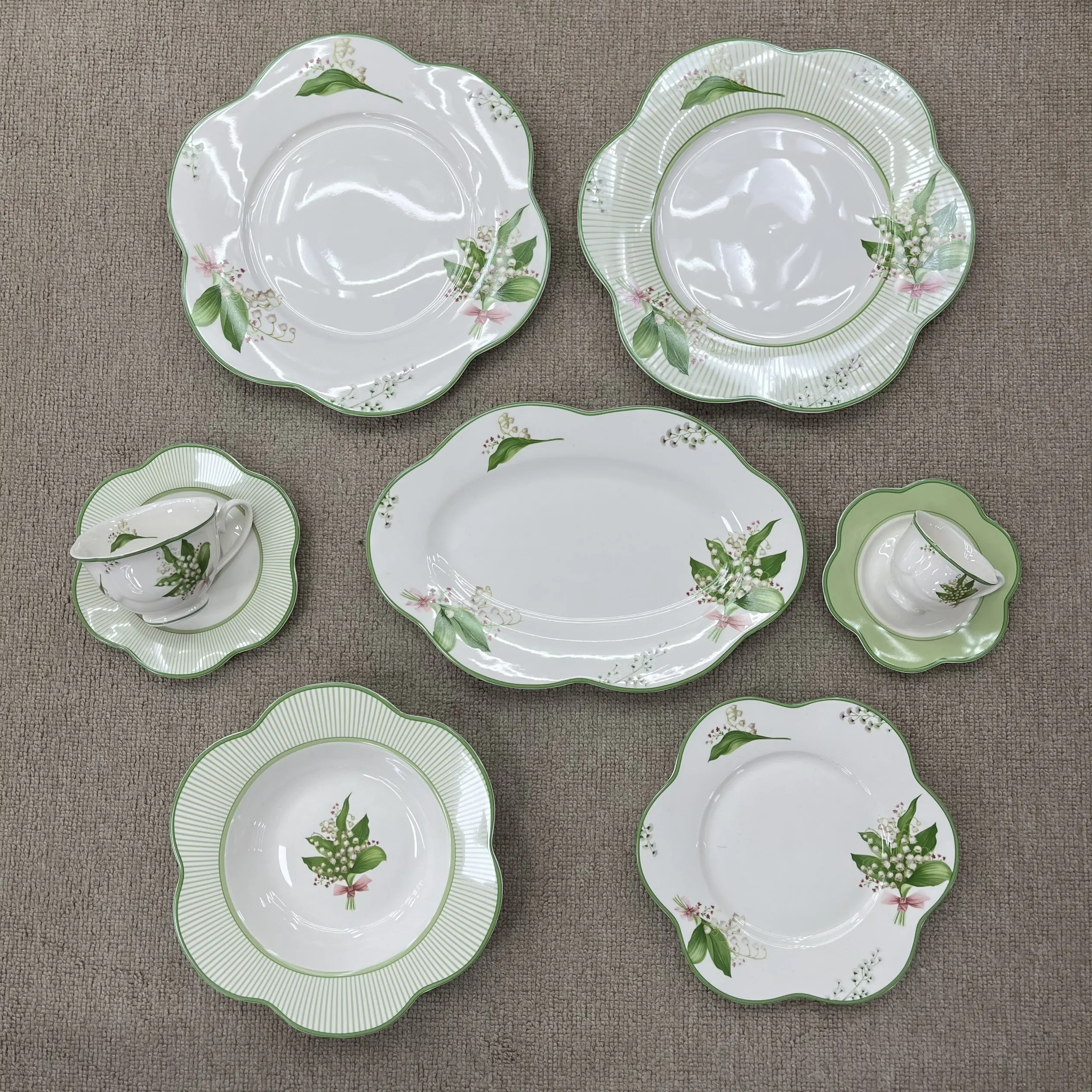 product 220ml lily of the valley fresh spring floral tableware for afternoon tea  quiet reading breaks porcelain coffee cup  saucer-1