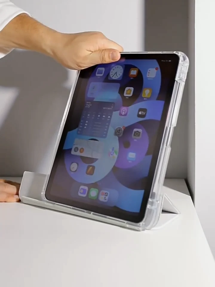 Sliding Detachable Case Trifold Leather Clear Case For Apple Ipad Air4