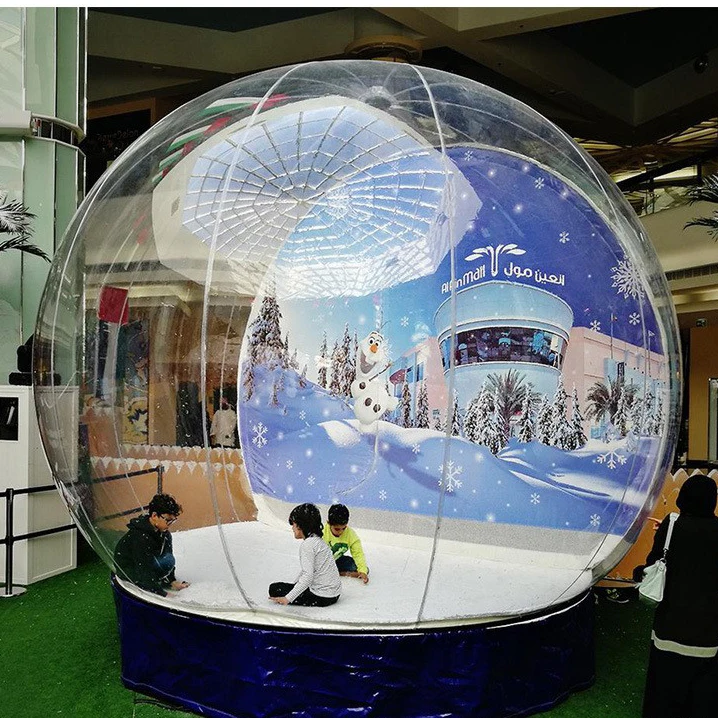 Large Human Size Giant Christmas Snow Globe Inflatable Bounce House