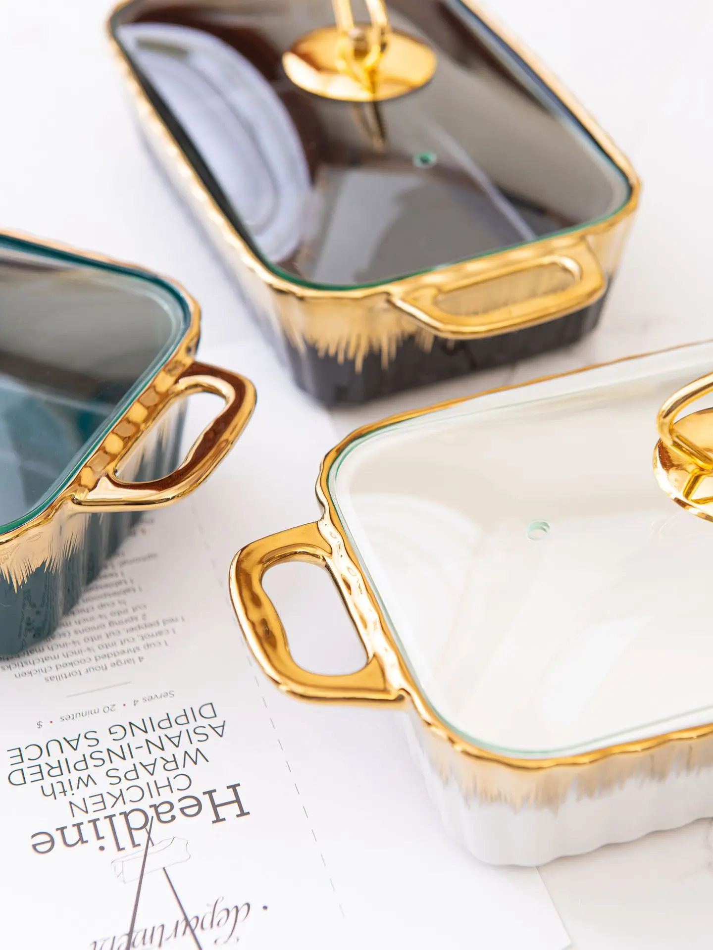 Wholesale High Quality Ceramic Chafing Dish Casseroles Hot Pot Food