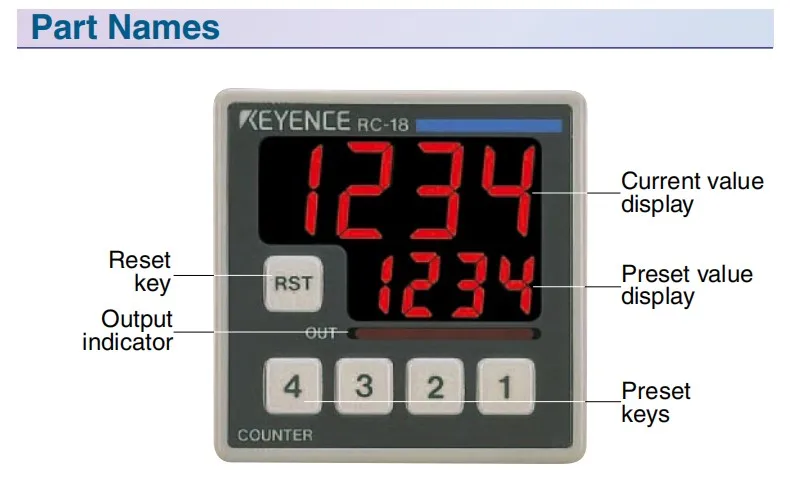 In Stock Keyence Rc-13 Led Electronic Preset Counters One-stage Preset Ac  Power Supply - Buy Keyence Rc-13,Led Electronic Preset Counters,Preset