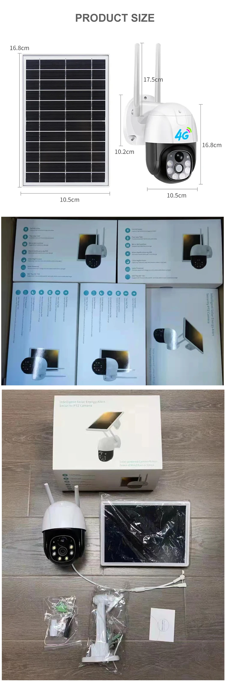 V380 Pro Wifi Wireless Solar Power Camera 4g Lte Sim Card Slot Cctv