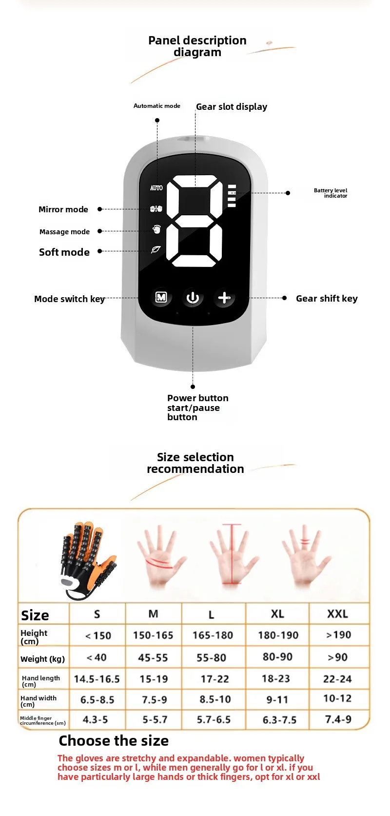 product smart electric physiotherapy exercise gloves for hand  finger function for robot training and hand rehabilitation equipment-5