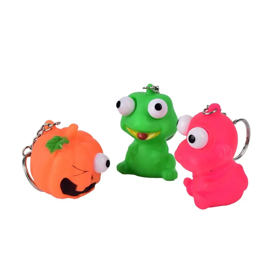 2023 Custom Soft PVC Keyrings New Designed Popular Anti-Stress Ball Vent Animal Keychain 3D Eye Popper Squeeze Toy for Pop Gift