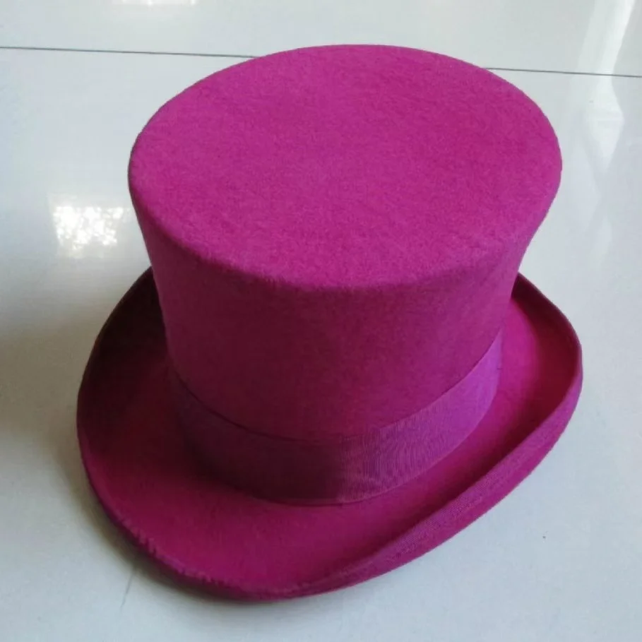 Ample Stock Unisex Wool Top Hat 100% Wool Four Seasons Ribbon & Rope Wholesale Casual/Party Wear for Men and Women