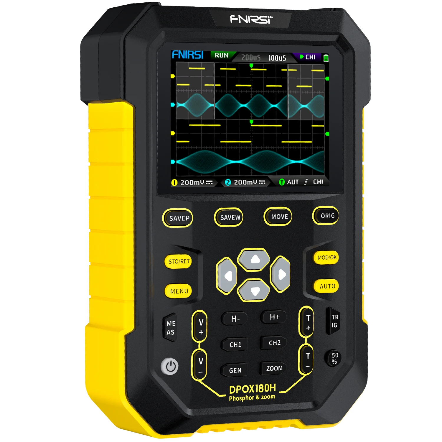 Fnirsi New Dpox180h 180mhz3db 2in1function Signal Generator Fluorescence Display Zoom Handheld Dual Channel Digital Oscilloscope