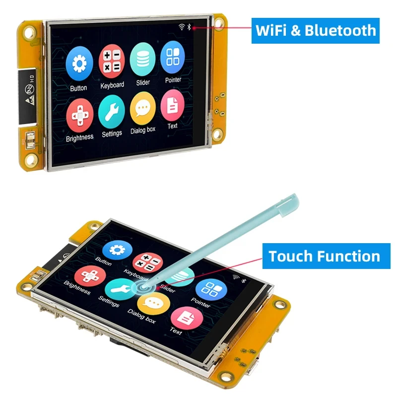 esp32 geliştirme kurulu 2.8 inç dokunmatik ekran esp-wroom wifi & bluetooth  isteğe bağlı durumda 2.8 lcd tft modülü arduino için lvgl