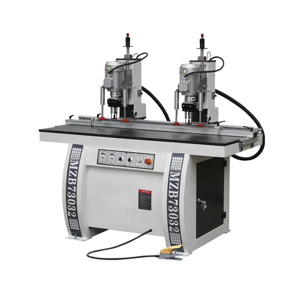 Máquina de perforación de bisagras para carpintería de dos cabezales MZB73032 para paneles a base de madera