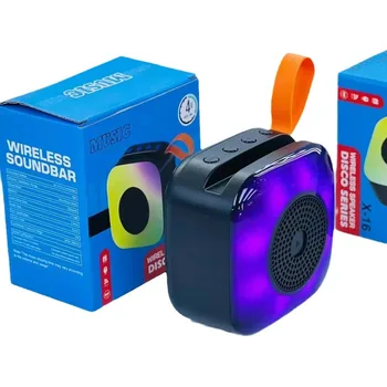 X16 Mini Wireless for Bluetooth Speaker Portable Outdoor Card-Insert Small Speaker RGB LED Lighting HiFi Cross-Border Hot Sale