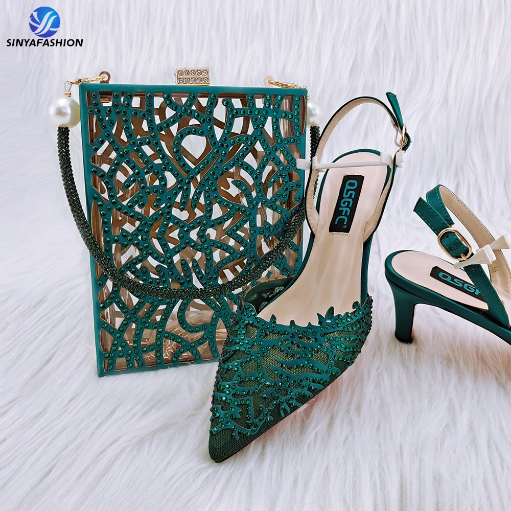 Sinya High Quality Matching Shoes And Bags Set Beautiful Italian Shoes