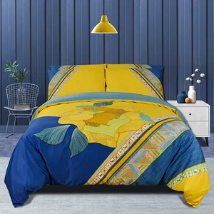Custom Digital Printed Cover Bed Duvet Cover Set Queen Size Luxury Bed Sheets 3D Bedding Set Pieces Duvet 100% Cotton