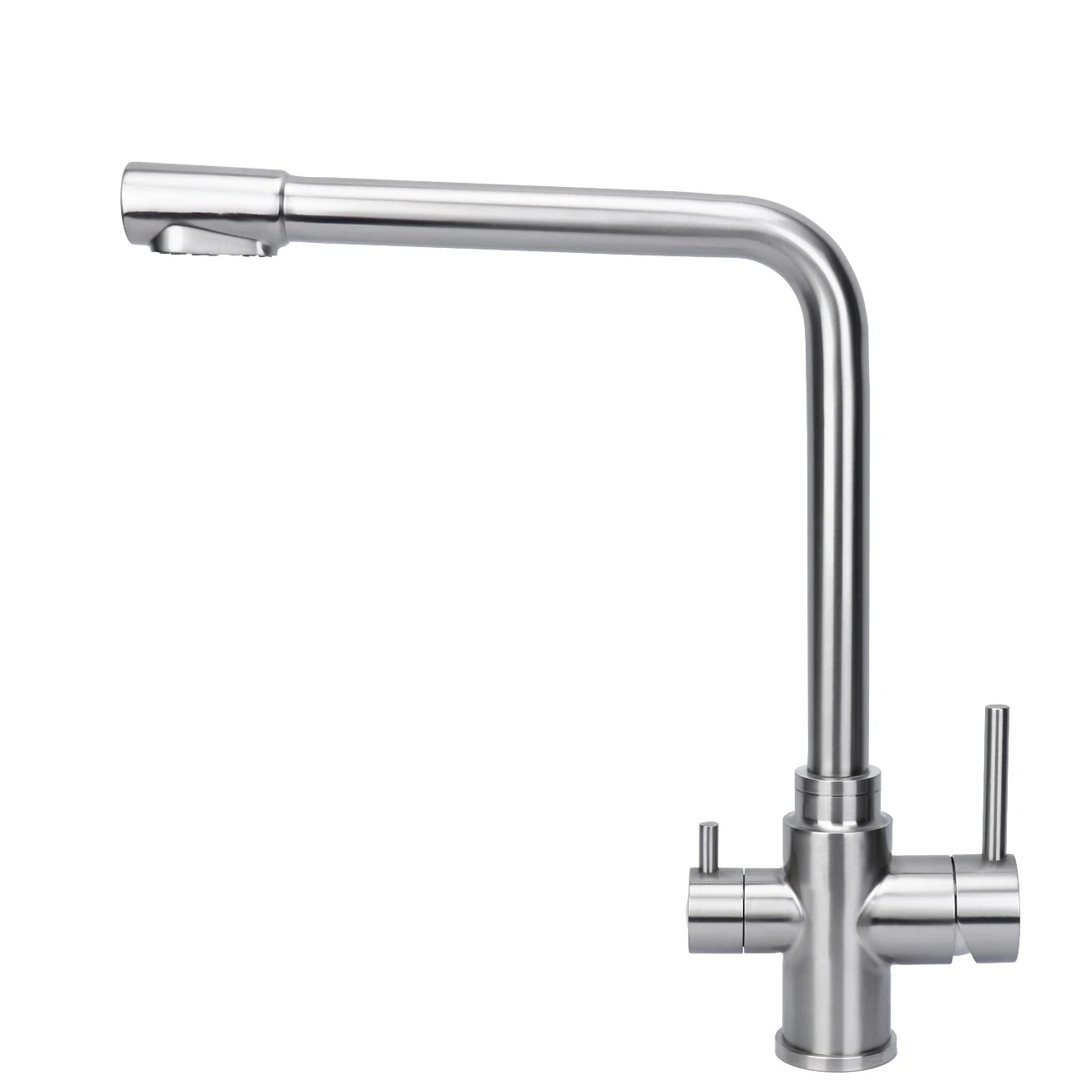Double Handle 3 Way Stainless Steel Sink Mixer Tap With Reverse Osmosis Mixer Water Filter 3 in 1 Tap