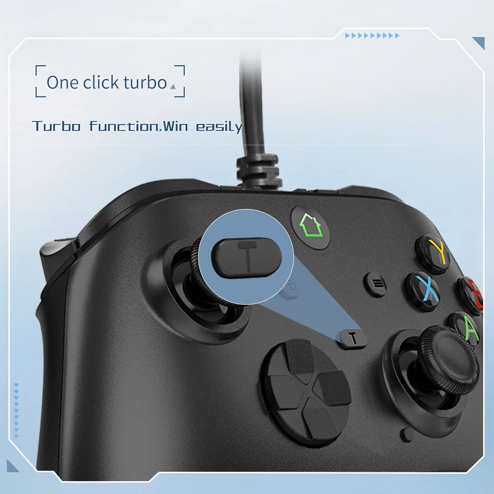 6IN1 Wired Controller for Gaming Compatible With P3 Android PC360TVbox Raspberry Pi With Turbo Shock Features Joystick Use