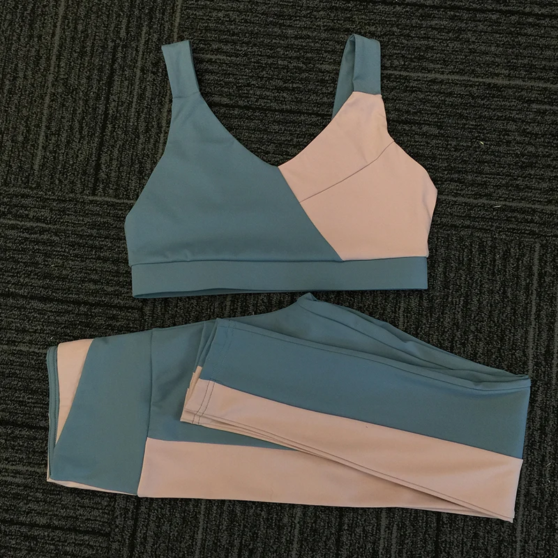 Новый дизайн, спортивная одежда для тренажерного зала, спортивный комплект с бюстгальтером и леггинсами для фитнеса, комплект для йоги в тренажерном зале