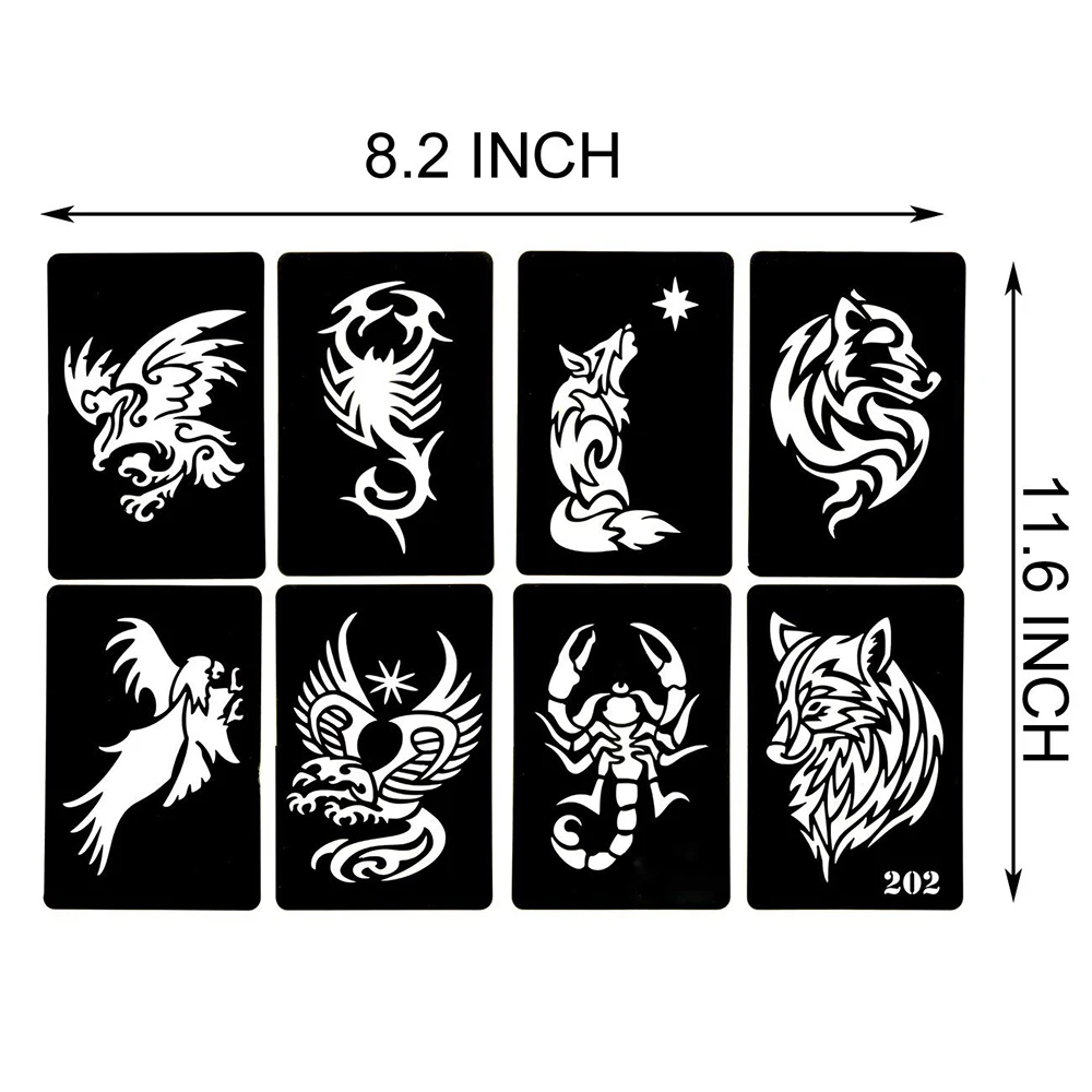 Big Temporary Water Transfer Printing Custom Design Henna Tattoos Stencil Stickers