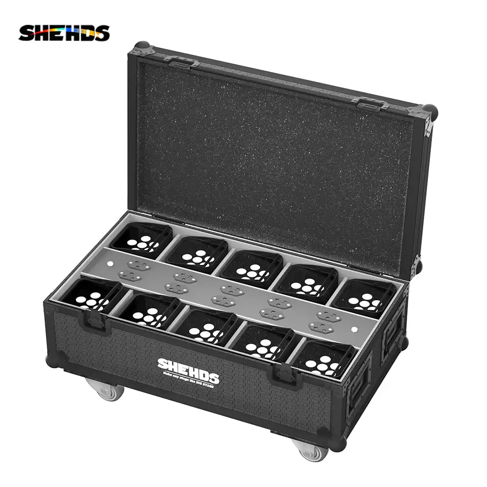 Shehds Wireless Remote Control Wifi APP Smart LED Par 6x18W 6in1 RGBAW+UV Battery Lighting for  Party Stage