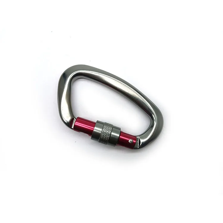 Safety auto Locking Carabiner Karabiner with EN certificate aluminium snap hook camping outdoor mosquetones de escalada de 25kn