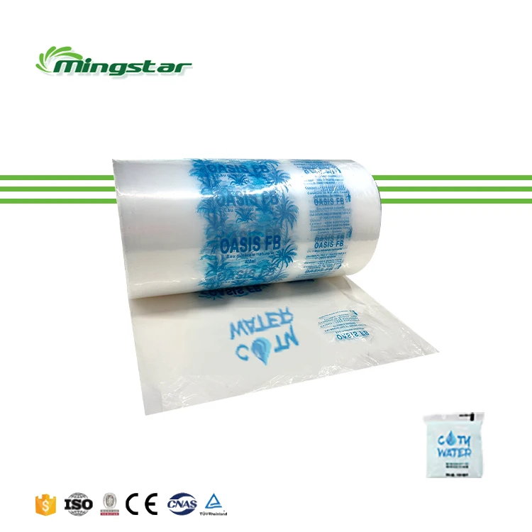 Custom Design Logo Complete Printing Plastic Bag Rolls Sachet Water Film for Sachet Water Filling Machine