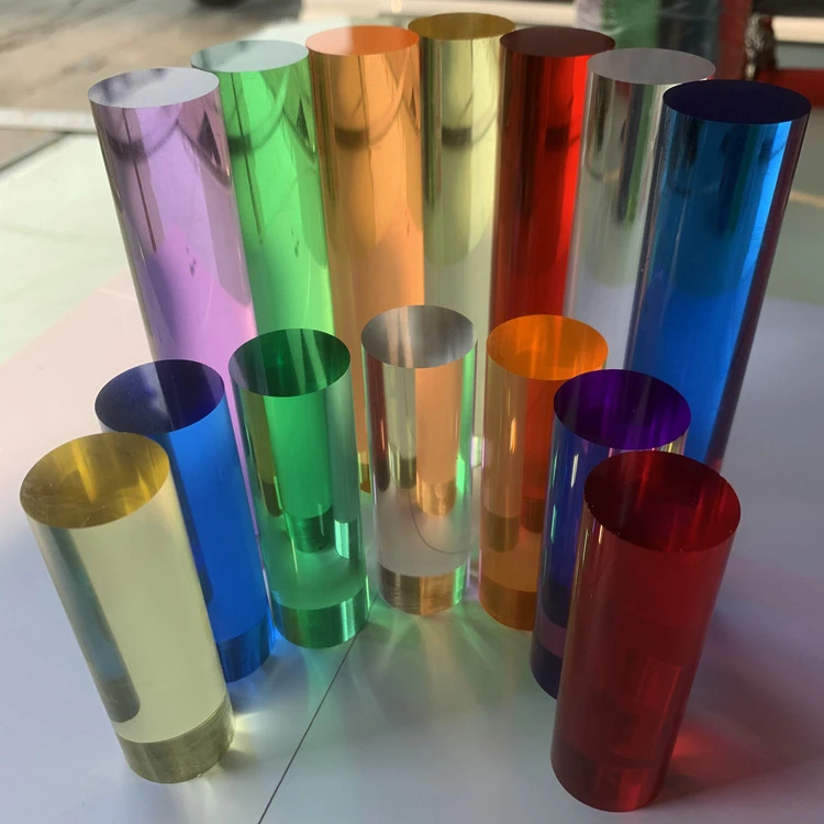 Различные производители прозрачных акриловых стержней, Индивидуальный размер, квадратные пустотелые акриловые трубки, твердые круглые цветные акриловые стержни